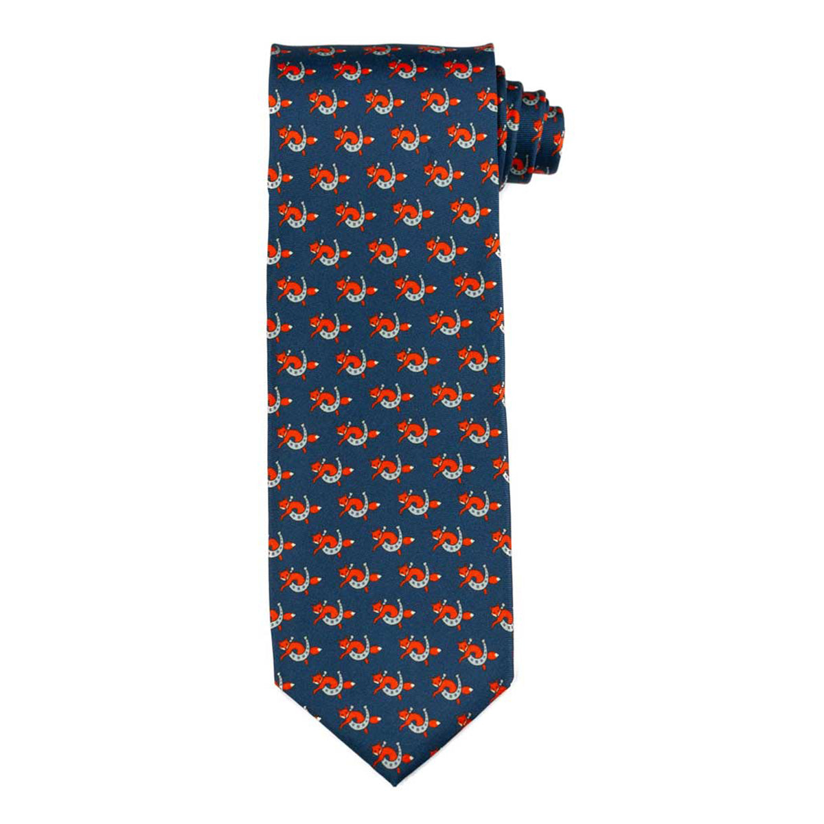 Essex Classics Men's Fox & Horseshoe Silk Neck Tie - Elegant Formal Wear for Business, Weddings & Special Occasions