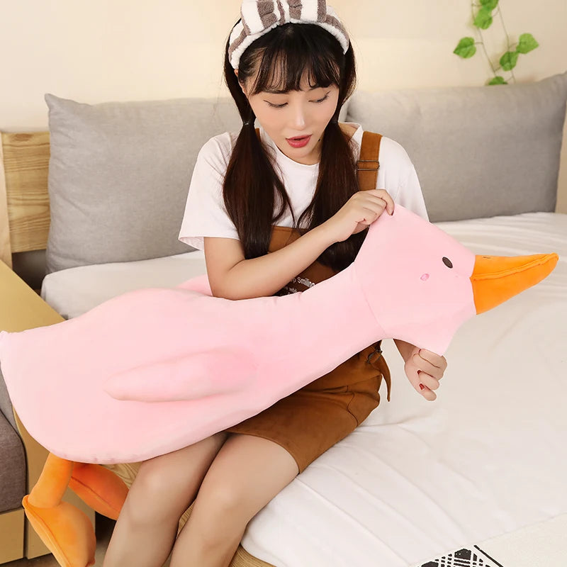 Big White KAWAI Plush Duck Toy - Cute Sleeping Pillow, High Quality Stuffed Animal, Funny Sweet Gift for Friends & Kids | Perfect for Bedtime, Nursery Decor, and Birthday Presents