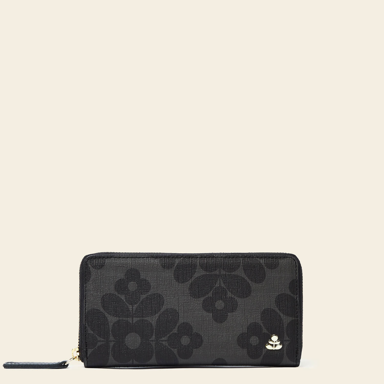 Forget Me Not Flower Tile Charcoal Wallet - Stylish RFID Blocking Slim Card Holder for Women & Men - Perfect for Travel, Shopping and Everyday Use