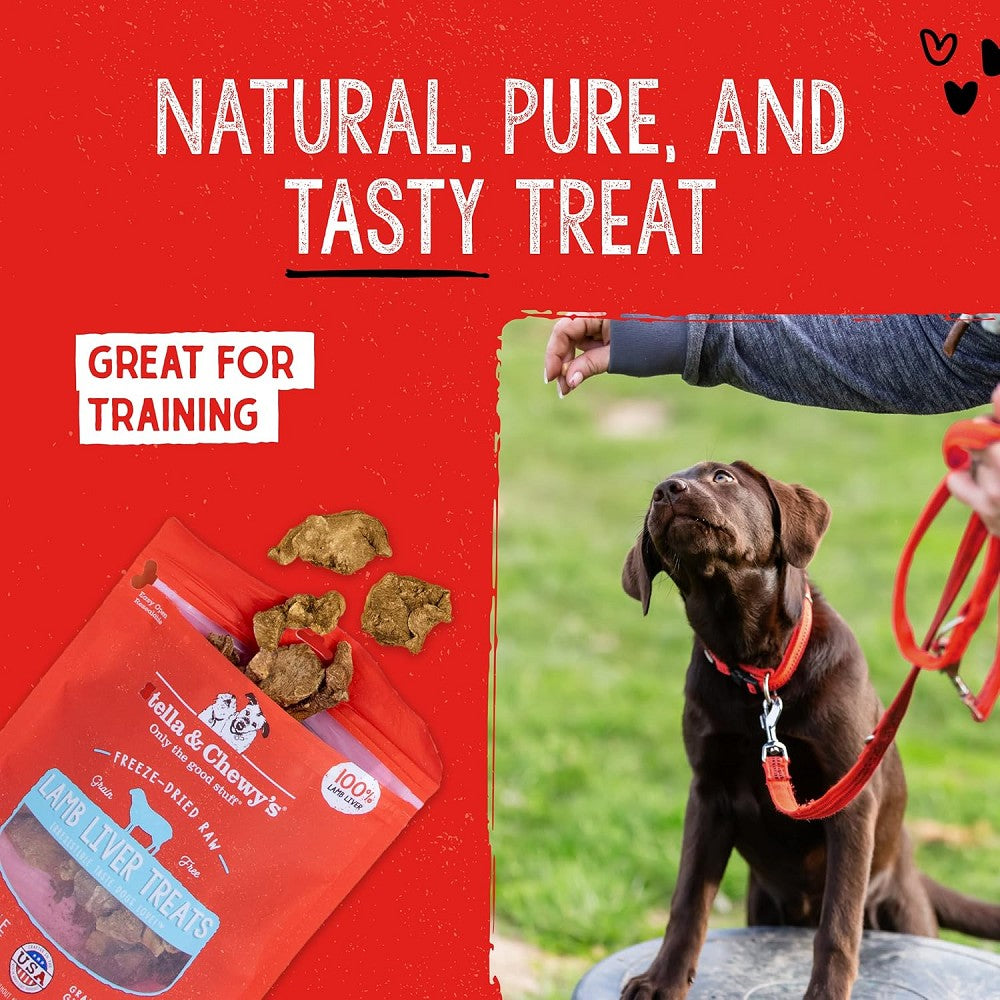 Premium Freeze Dried Lamb Liver Dog Treats - All Natural, Grain-Free Training Rewards for Small & Large Dogs - High Protein Snacks for Outdoor Adventures & Training Sessions