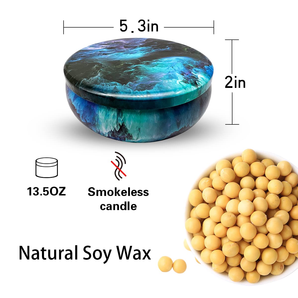 4-Pack Citronella Candles Outdoor with 3 Wicks - 13.5oz Large Soy Wax Candles in Lemongrass Scent - Perfect for Patio, Garden, and Backyard Mosquito Repellent | Home Decor & Gift Set