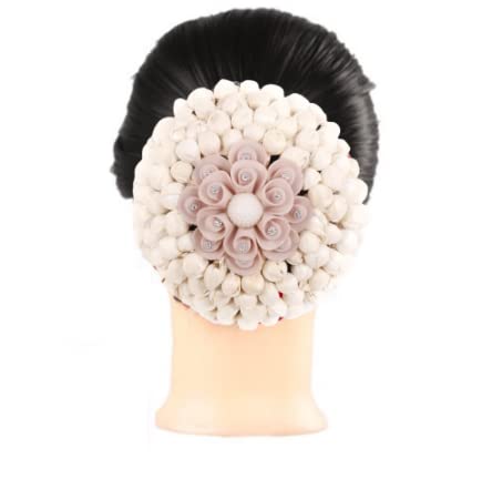 NAVMAV Simple Flower Juda Hair Clip - Elegant White Bridal Hair Accessory for Women & Girls (1pc) | Perfect for Weddings, Prom & Special Occasions