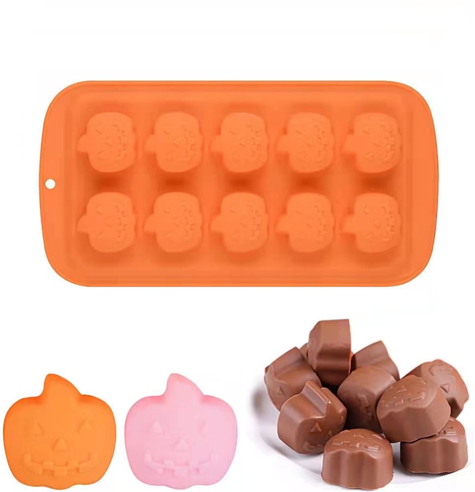 2 Pack Halloween Pumpkin Silicone Baking Molds for Cake, Cupcake, Cookie, Chocolate, Candy, Gum Paste, Resin & Polymer Clay - Perfect for DIY Desserts, Party Treats and Holiday Baking Decorations