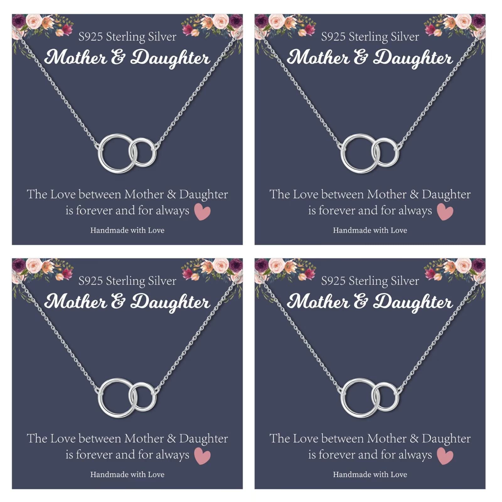 STORUP Mothers Daughter Necklace Set - Circle Pendant Jewelry for Mom & Daughters (2/3/4/5 Pieces) - Unique Birthday Gift for Women - Perfect for Mother's Day, Christmas & Family Celebrations
