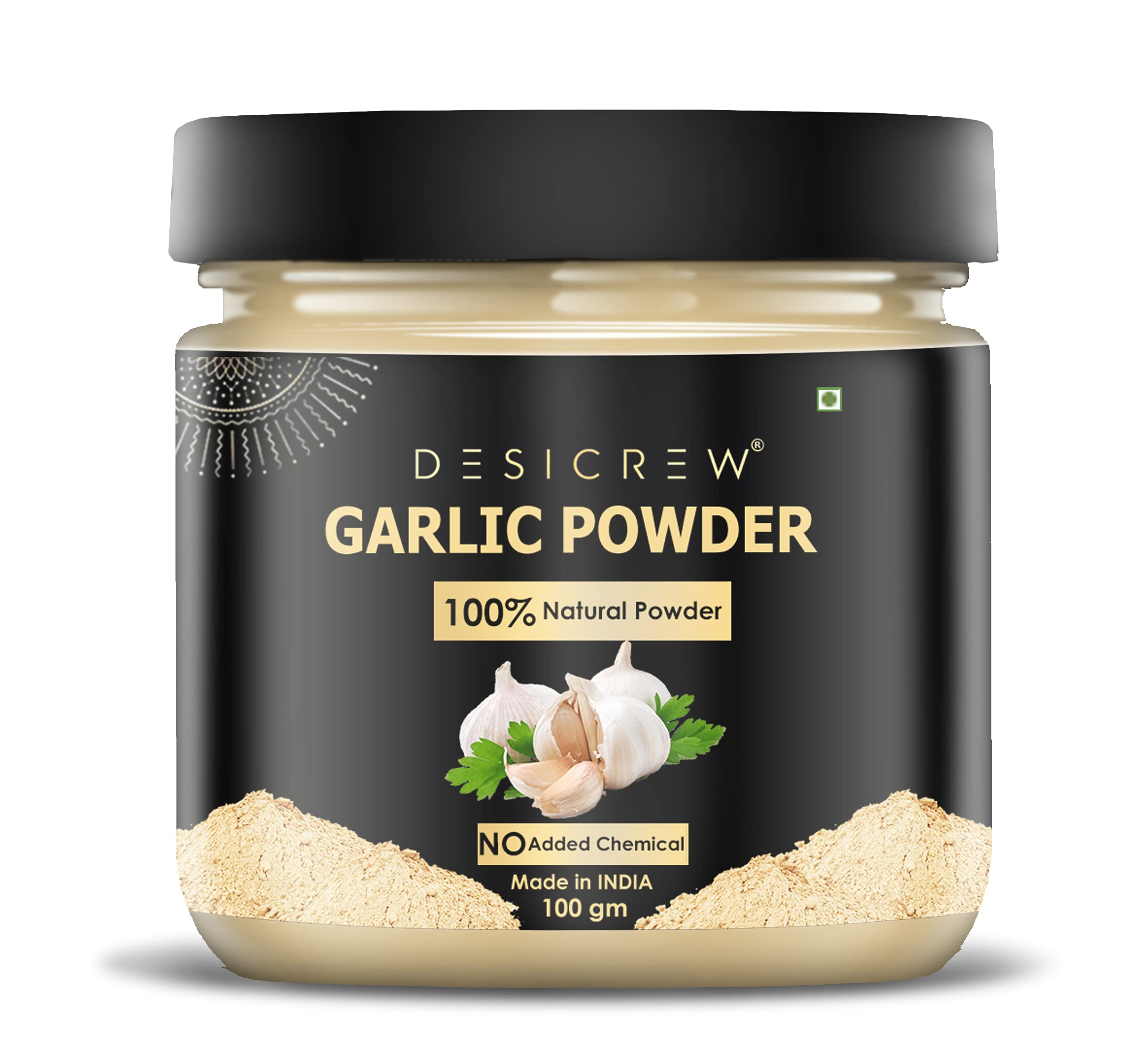 Desi Crew Pure & Natural Garlic Powder for Skin Care - Skin Toning, Anti-Aging, Blackhead & Acne Treatment, Deep Cleansing Face Pack (100g) | Perfect for Daily Skincare Routine & DIY Beauty Treatments