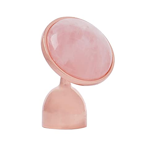 Zobha Vibrating Rose Quartz Roller with Eye Press Attachment - Facial Massage Tool for Skin Tightening & Wrinkle Reduction - Perfect for Home Spa & Self-Care Routine