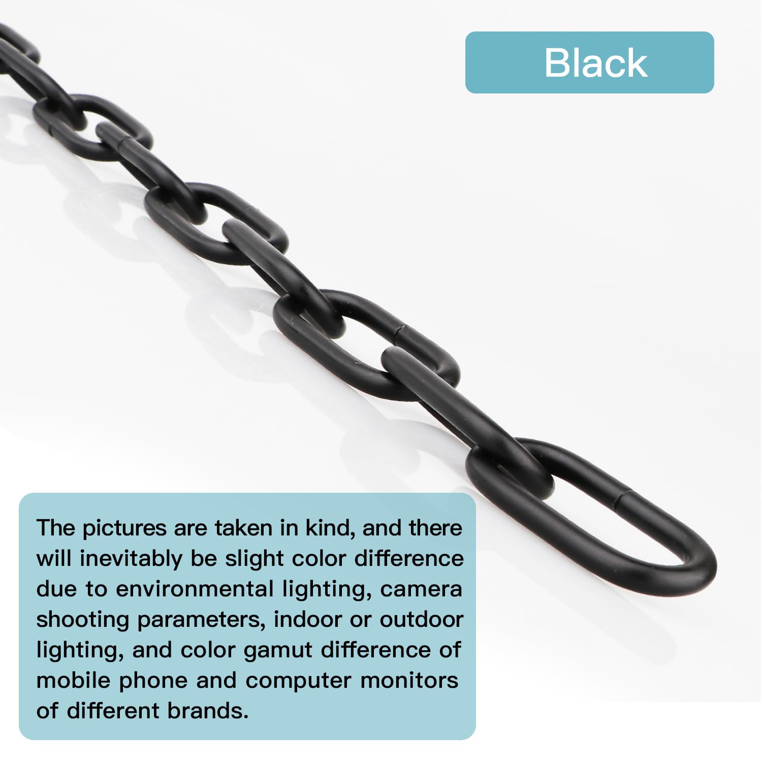 Helunsi 6 Feet Black Metal Chandelier Chain - Heavy Duty Hanging Light Fixture with Link Lock for Ceiling Pendant Lamps | Perfect for Home Decor, Bedroom Lighting & Dining Room Chandelier Extension