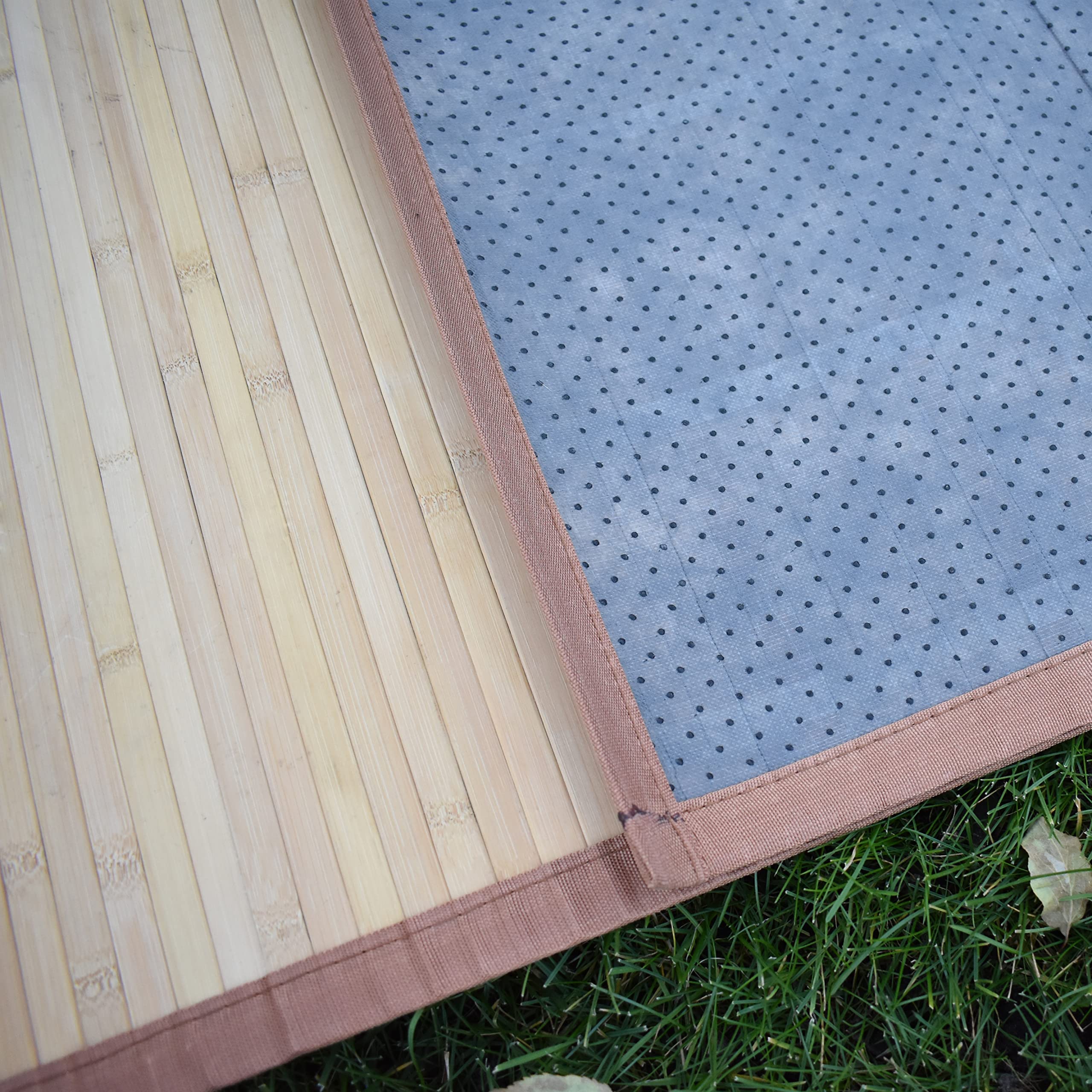 5x8 Bamboo Area Rug - Natural Light Brown Indoor/Outdoor Floor Mat for Living Room, Patio, Kitchen, Entryway - Durable & Eco-Friendly Bamboo Carpet for Home Decor