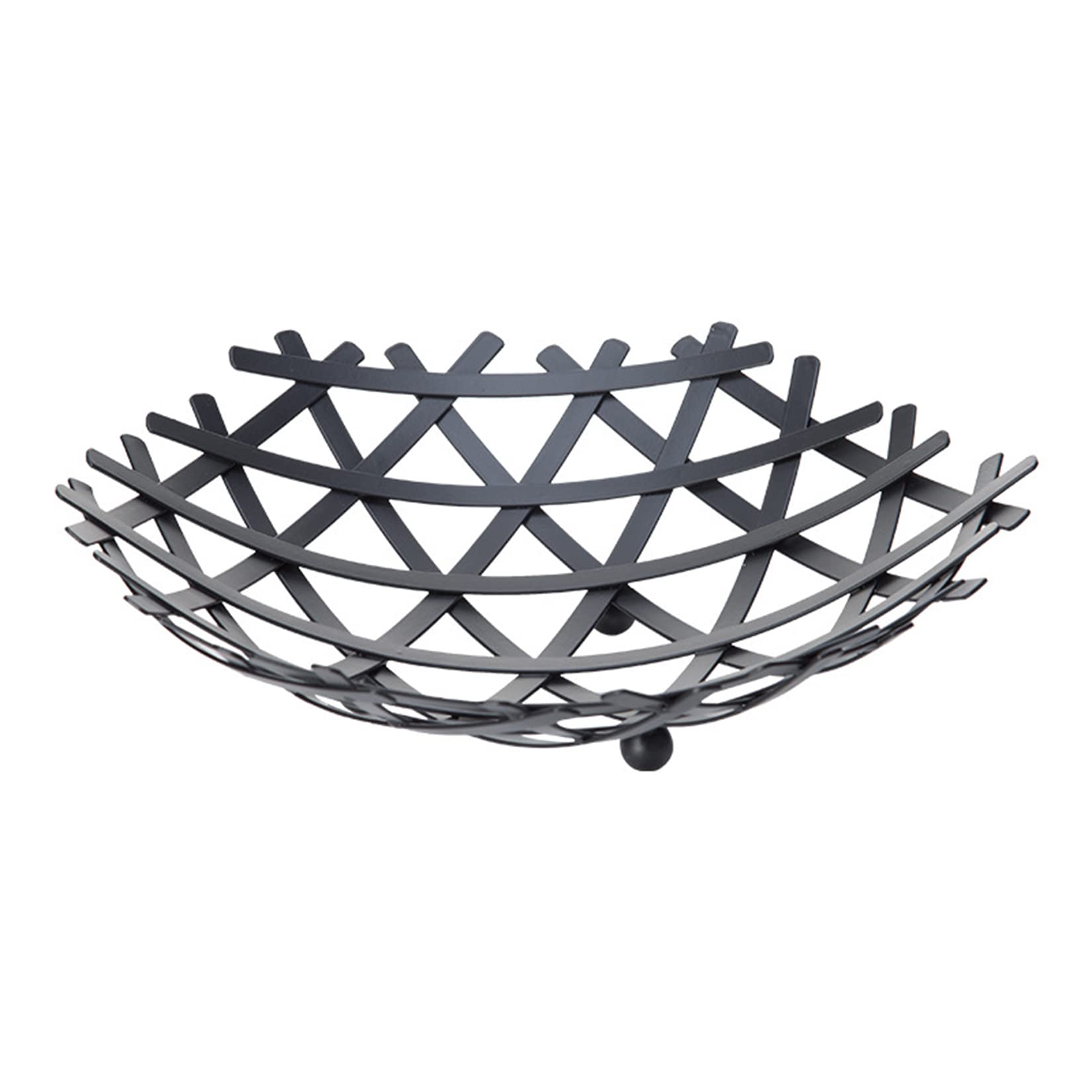 HLONGG Black Wrought Iron Fruit Bowl - Geometric Metal Wire Basket for Kitchen, Dining Table & Living Room - Perfect for Storing Fruits, Vegetables, Bread & Home Decor