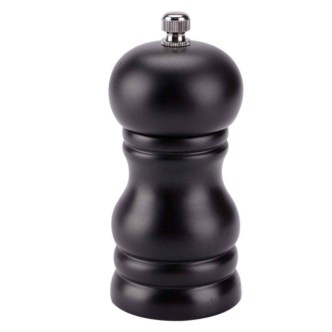 Premium 4.5 Inch Wooden Salt and Pepper Grinder Set - Adjustable Coarseness for Seasoning, Cooking & Meal Prep - Perfect for Kitchen, Dining Table & BBQ Parties (Black)