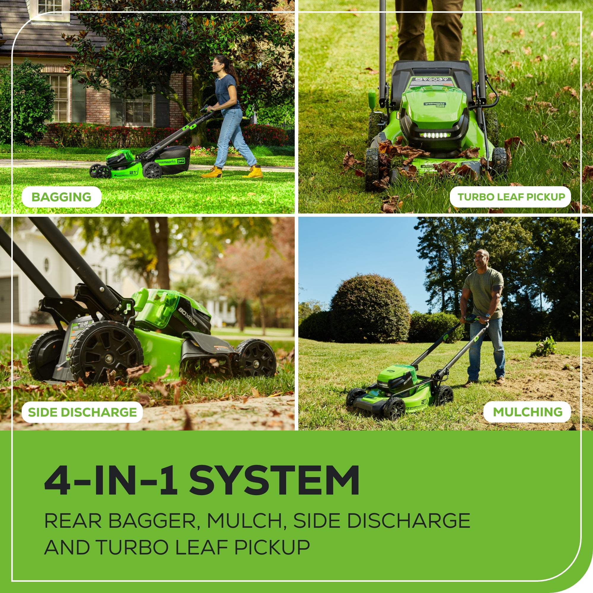 80V 21-Inch Cordless Battery 4-in-1 Self-Propelled Lawn Mower with 5.0Ah Battery & Rapid Charger - Perfect for Large Yards, Landscaping, and Professional Lawn Care
