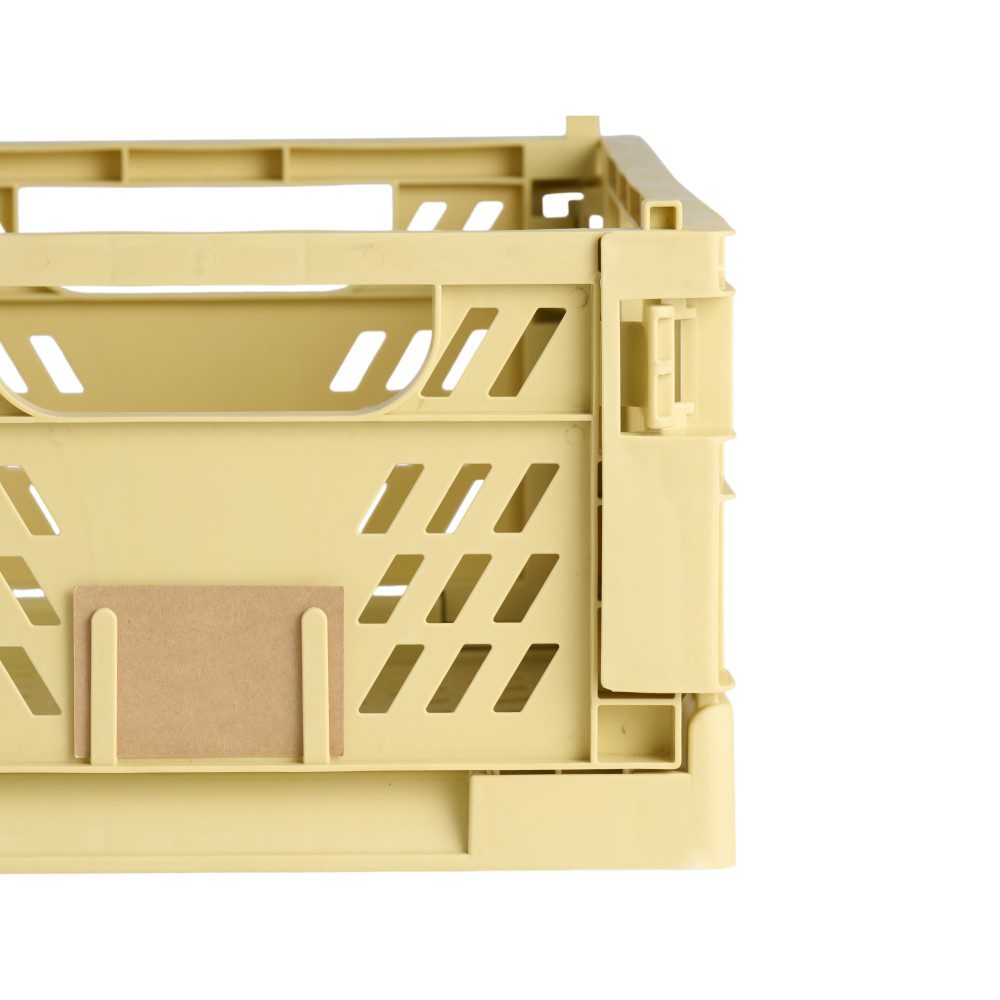 DESIGNSTUFF Slant Collapsible Storage Crate - Large 19.7x13 Inches (50x33cm) - Foldable Woven Straw Basket for Home Organization, Laundry, Toys & Pet Supplies