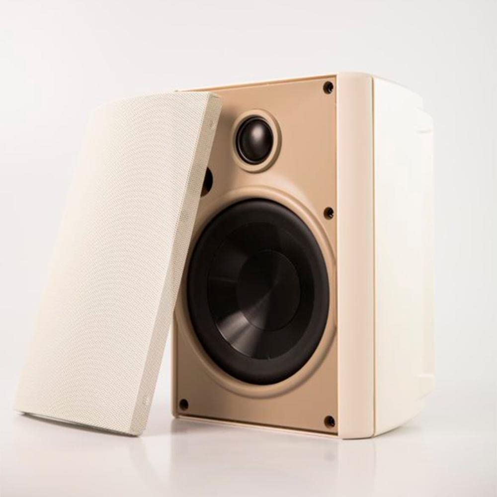 PROFICIENT AW525WHT 5.25 Inch White Weatherproof Indoor Outdoor Speakers - High Quality Sound for Patio, Garden, Poolside & Home Theater Systems