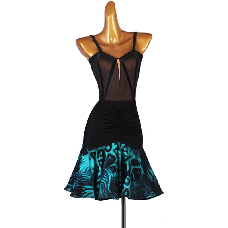 Strapless Latin Dance Dress for Women - Salsa, Tango, Cha Cha Performance & Training Costume - Spandex Party, Competition, Stage Show Outfit