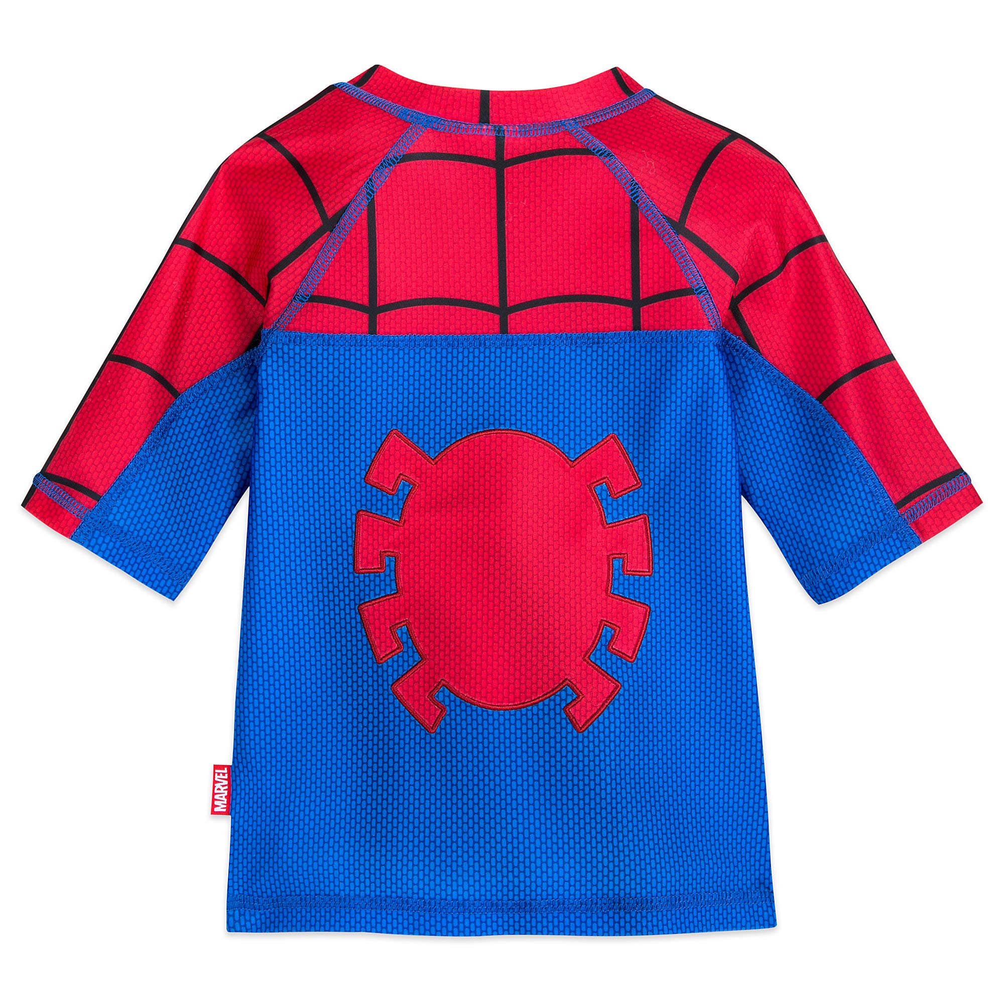 Marvel Spider-Man Boys' Rash Guard Shirt - UPF 50+ Sun Protection for Swimming, Surfing & Beach Activities