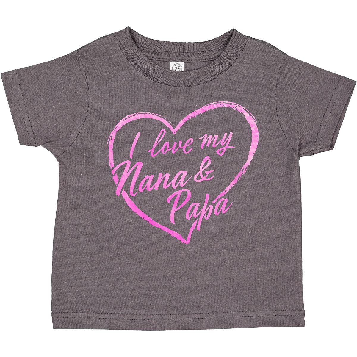 Inktastic I Love My Nana and Papa Pink Chalk Heart Toddler T-Shirt - Cute Grandparent Apparel for Toddlers, Birthday Gifts & Family Reunions