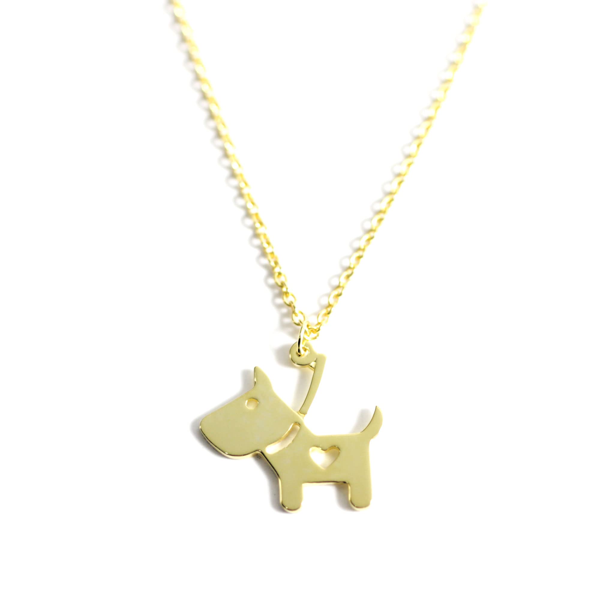 DOG on LEASH Necklace - Cute Dog Paw Pendant Jewelry for Women - Perfect Gift for Dog Lovers & Pet Owners - Great for Everyday Wear, Date Nights & Animal Themed Parties