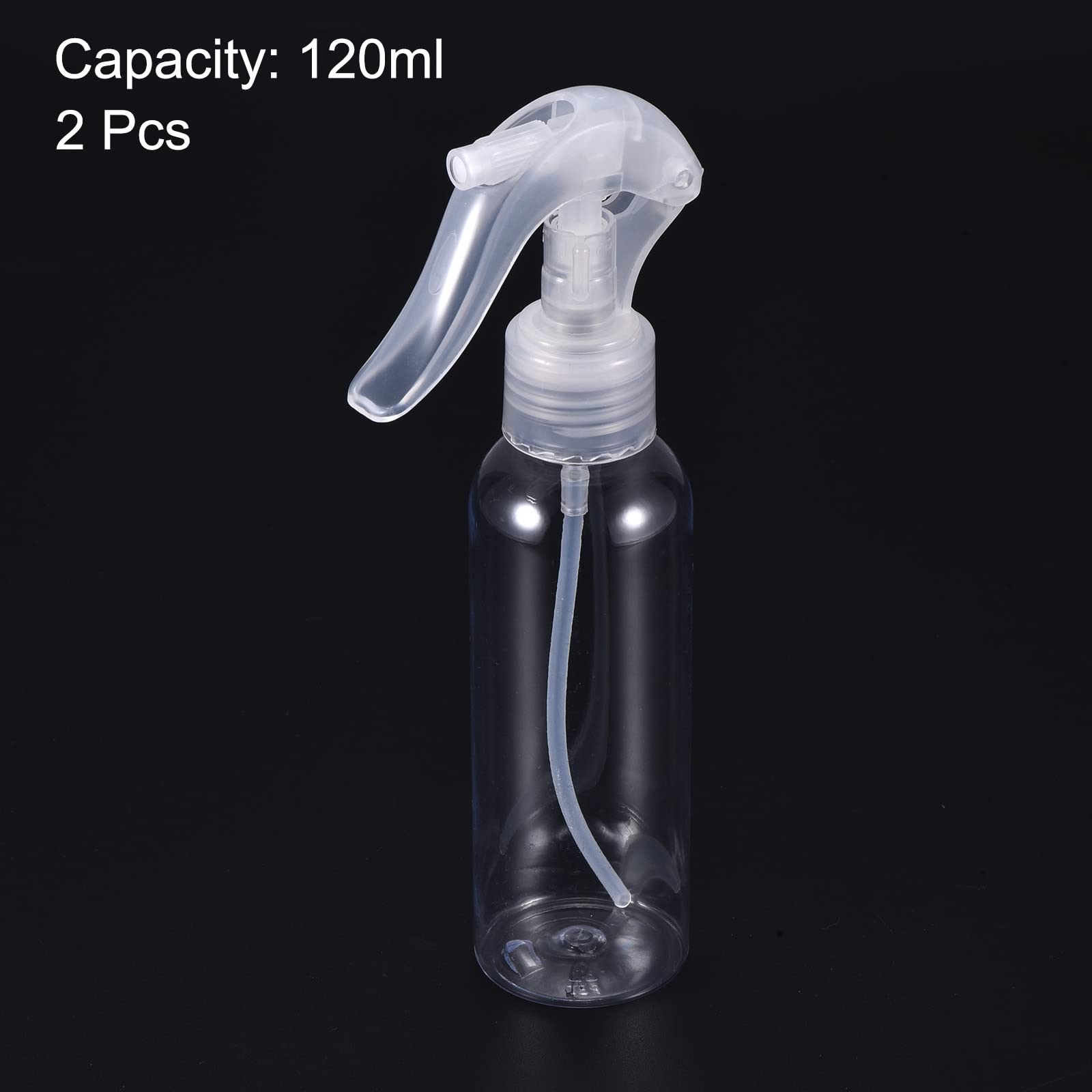 PATIKIL 120ml Spray Bottles (2 Pack) - Refillable Plastic Mist Sprayer for Travel, Home & Beauty - Clear Empty Bottles for Hair, Plants, Cleaning & DIY Projects