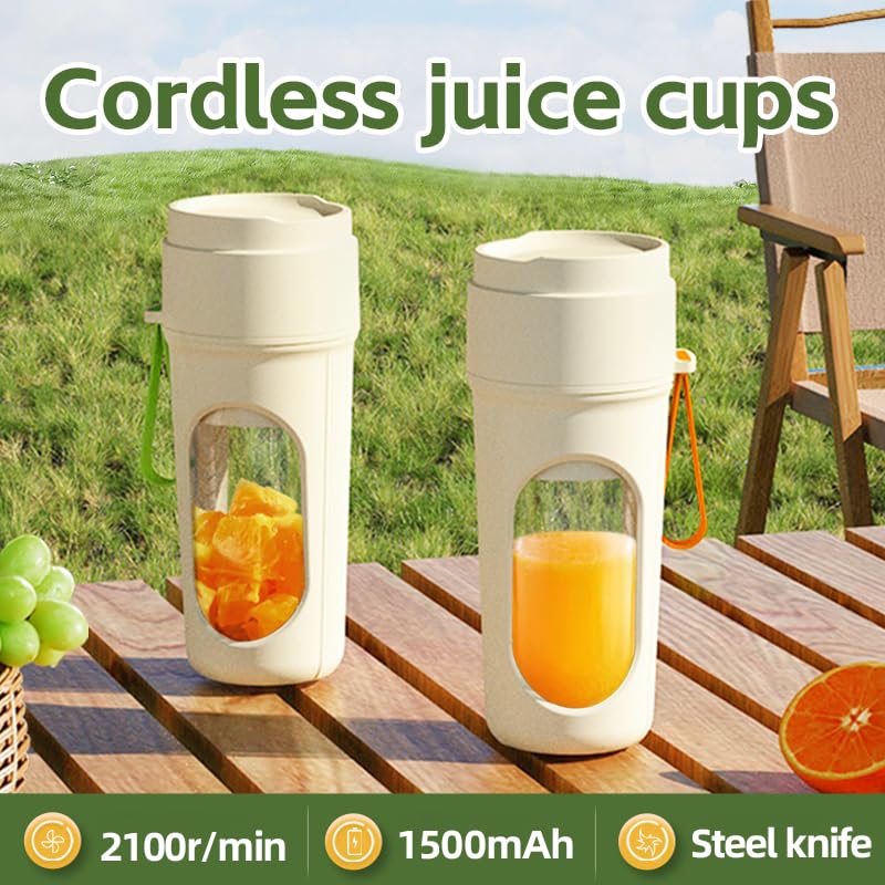 2 in 1 Portable Juicer Cup - High Capacity Blender for Fruits & Vegetables, USB Rechargeable Sports Bottle | Perfect for Gym, Hiking & Outdoor Activities