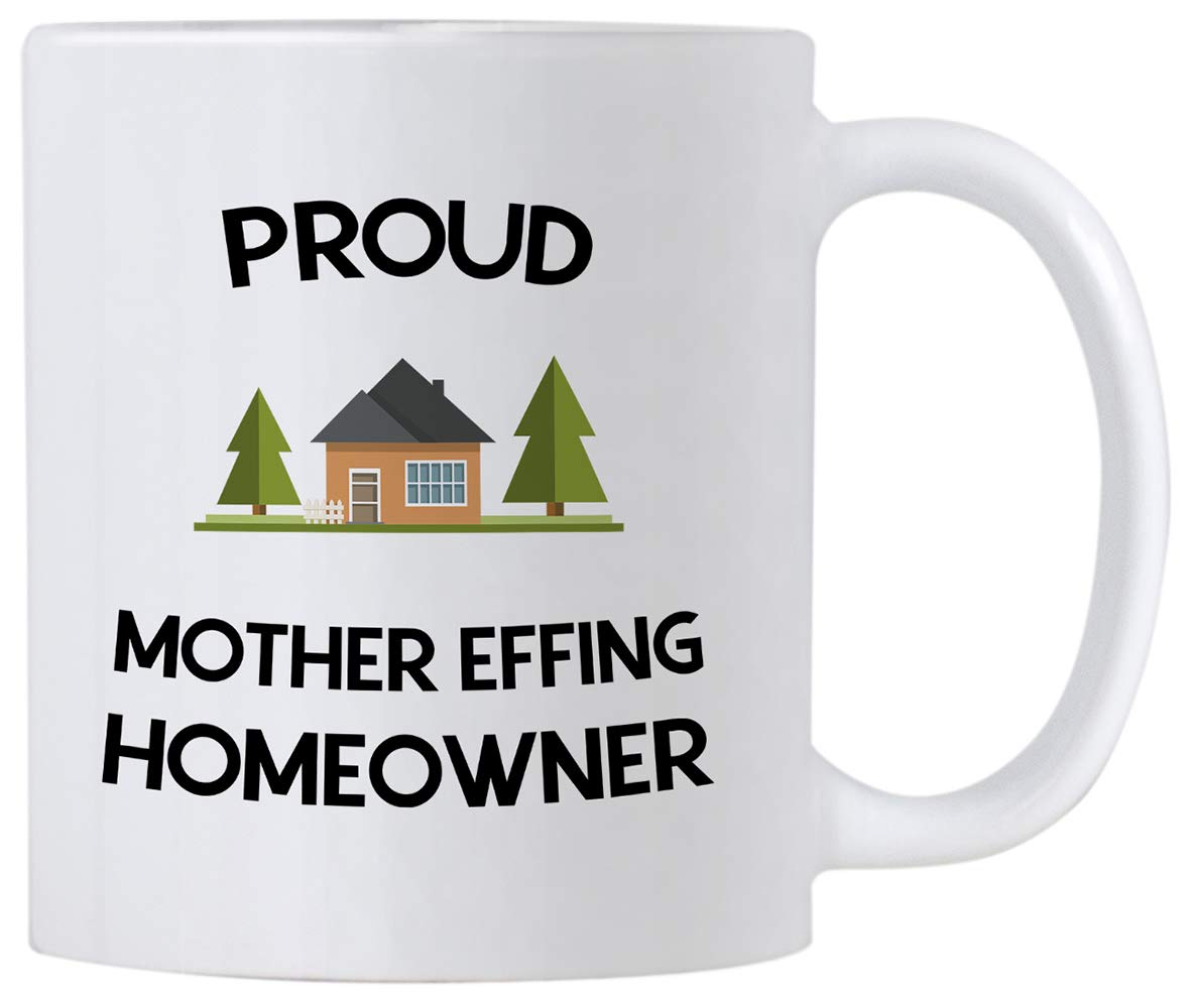 Casitika 11 oz Proud Homeowner Coffee Mug - Funny Housewarming Gift for New Homeowners, First Time Home Buyers - Perfect for Housewarming Parties, Morning Coffee & Office Use