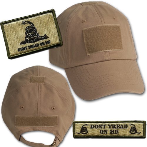 Gadsden Tactical Hat & Patch Bundle (2 Patches + 1 Adjustable Military Cap) - Coyote Tan - Perfect for Outdoor Adventures, Airsoft, Hunting & Tactical Enthusiasts
