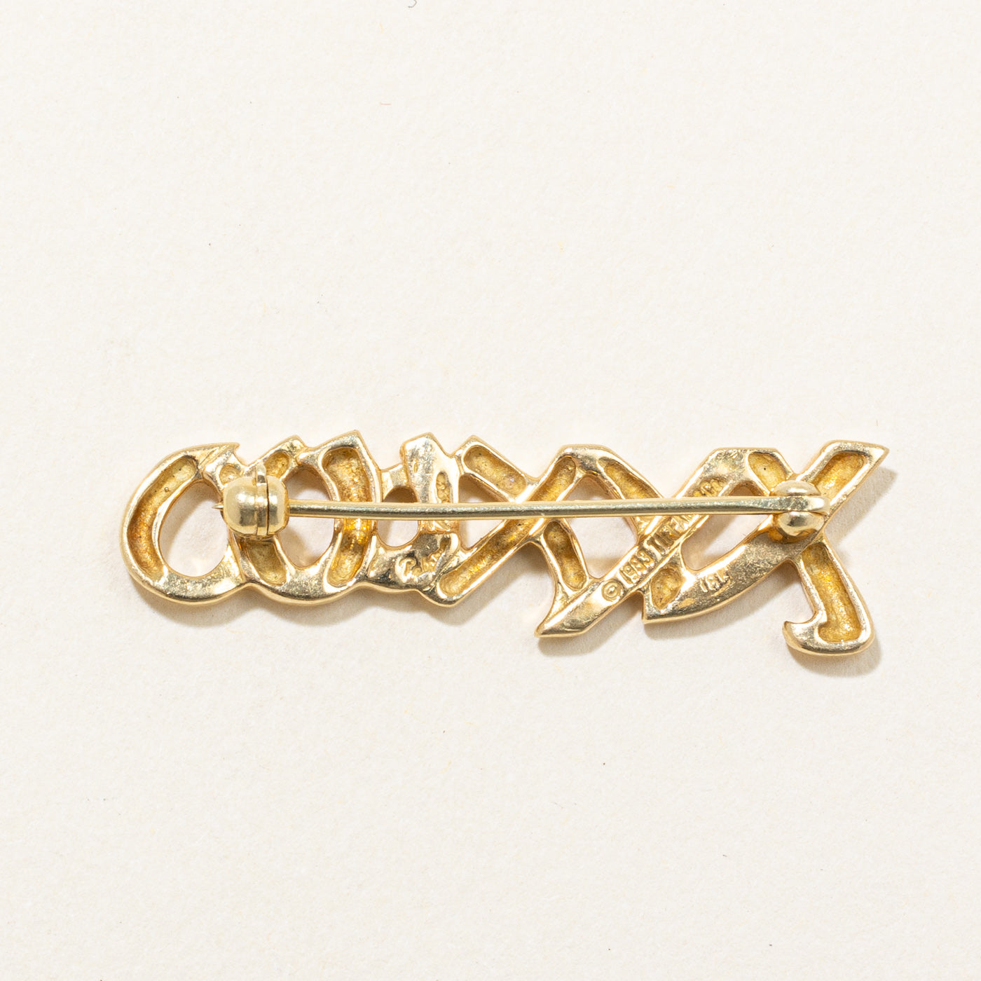 Tiffany & Co 1983 Paloma Picasso 18k Gold Love Kisses Brooch - Vintage Luxury Jewelry for Collectors & Special Occasions