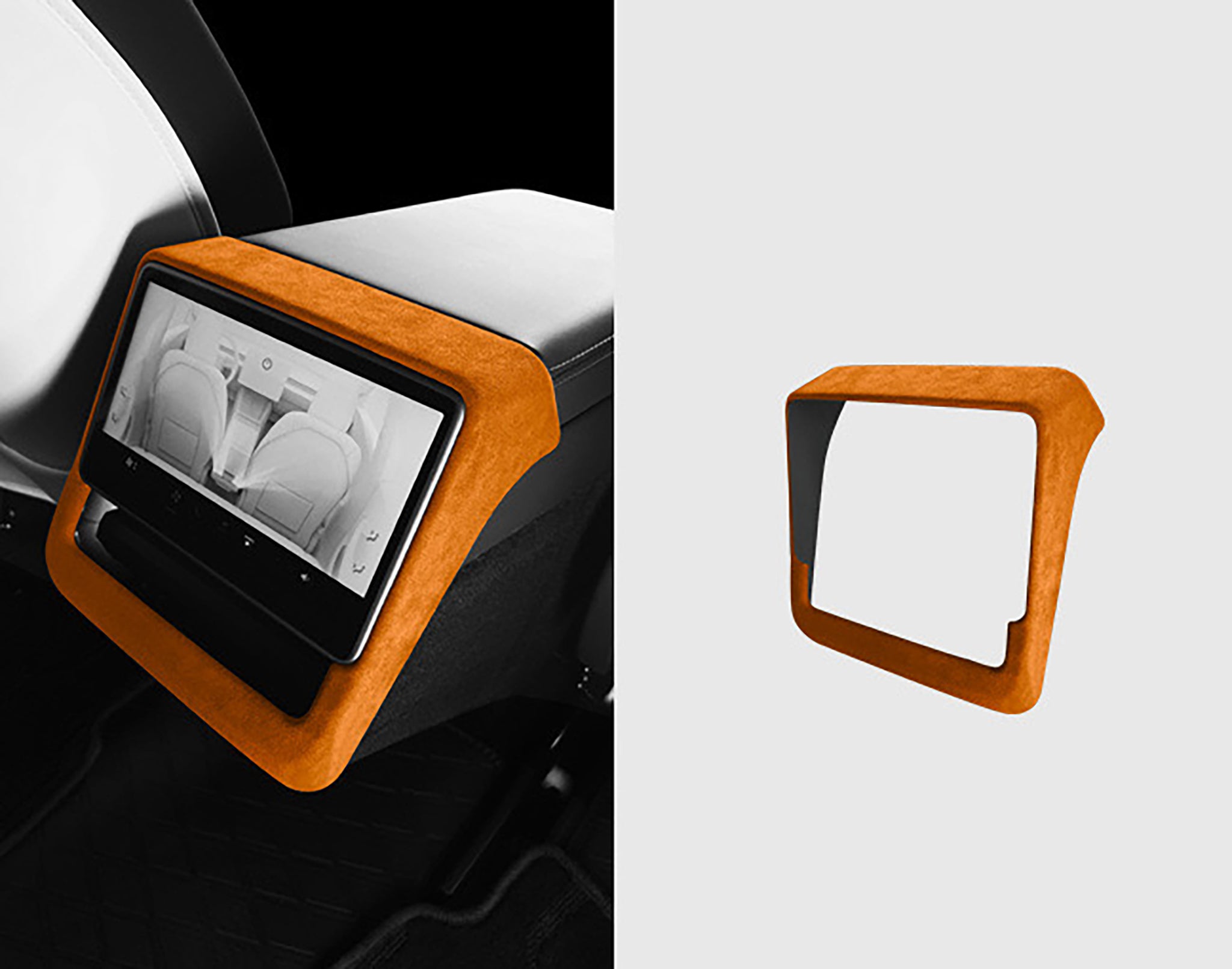 Tesla Alcantara Rear Screen Trim Cover for 2024+ Model 3 Highland & 2025+ Model Y Juniper - Premium Interior Protection for Enhanced Driving Comfort