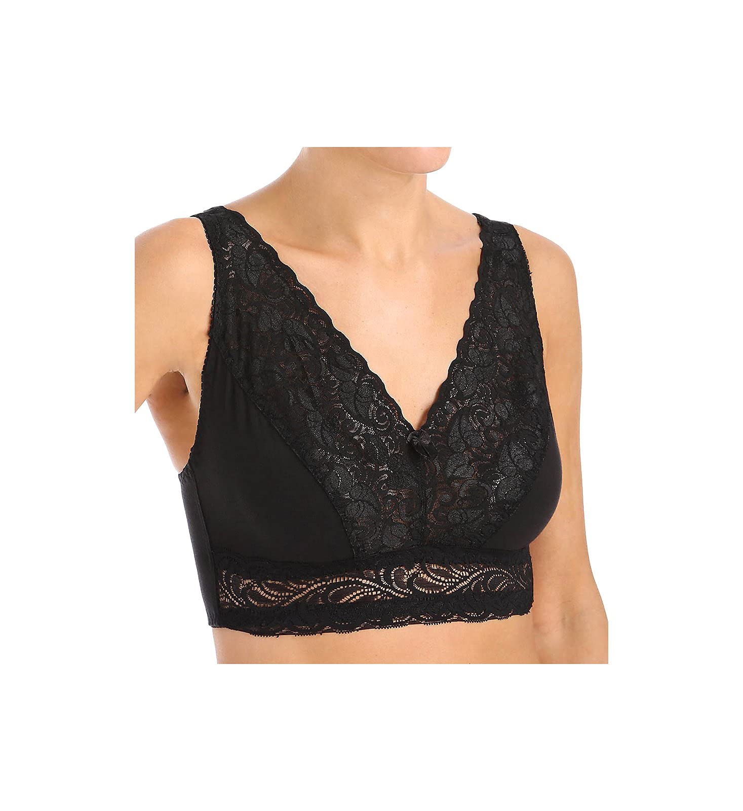 Valmont Women's Lace Leisure Bra with Back Hook Closure - Comfortable Lingerie for Sleep, Lounge & Everyday Wear