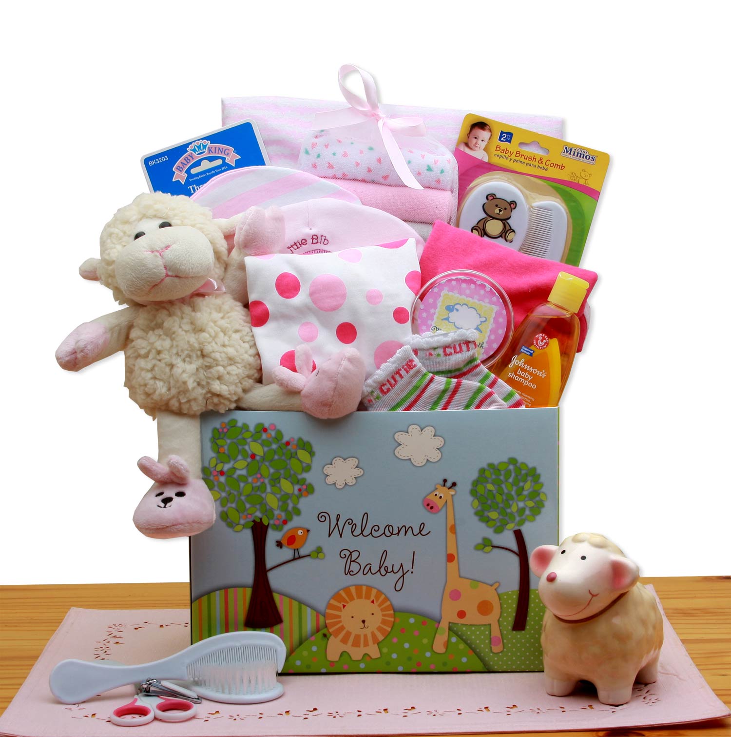 GBDS 890352G Baby Girl Welcome Sign - Perfect for Newborn Nursery Decor, Baby Showers & Gender Reveal Parties