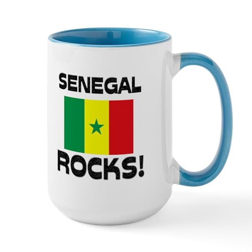 White/Blue Inside - Senegal Rocks! Large Mug
