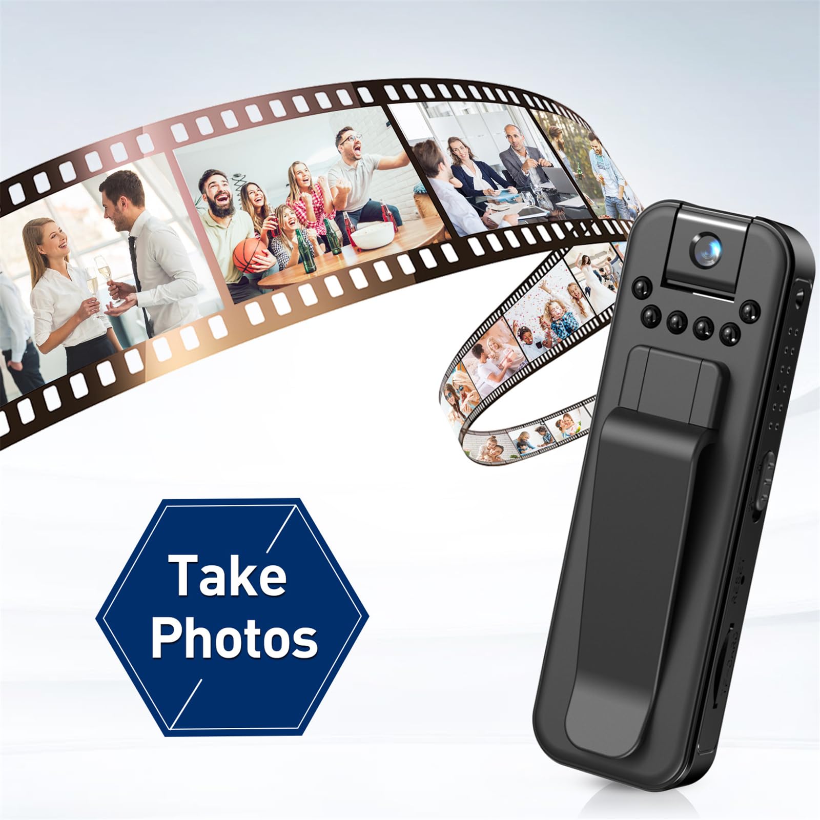 1080P HD Body Camera with Night Vision, 140° Wide Angle, Portable Wearable Video Recorder for Law Enforcement, Security, and Outdoor Activities