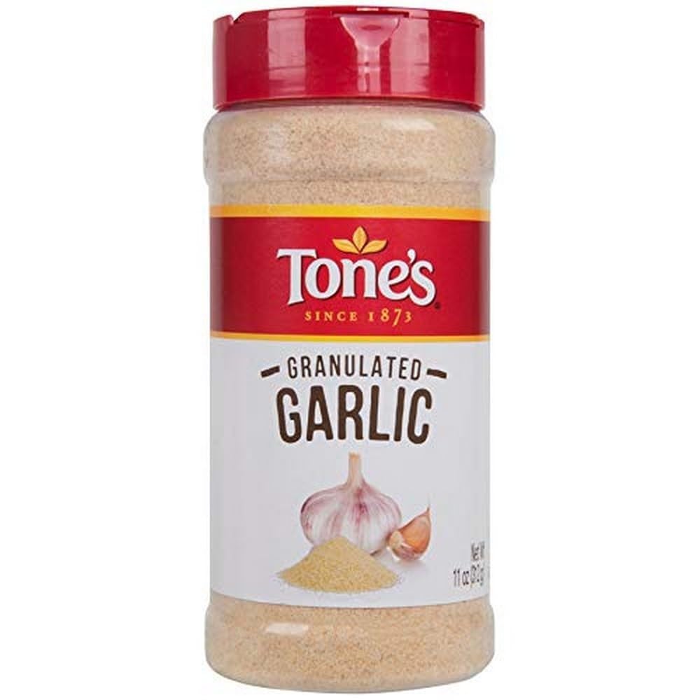 Tones Granulated Garlic 11 Ounce (Pack of 6) | Pure & Natural Garlic Powder for Cooking, Baking & Seasoning | Perfect for Italian Dishes, Soups, Sauces & BBQ