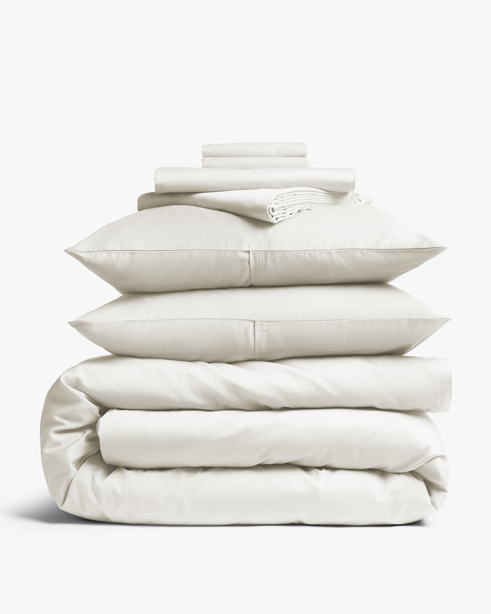 Luxury Sateen Sheet Set - Cream King/Cal King Size - Ultra Soft Bedding for Hotel-Like Comfort at Home