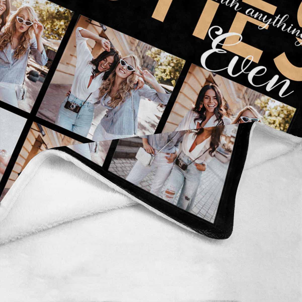 MyPupSocks Custom Best Friend Gifts - 30x40 Soft Throw Blanket for Women & Girls | Long Distance Friendship, Sister Gift Idea | Perfect for Couch, Bed, Movie Nights & Gifting