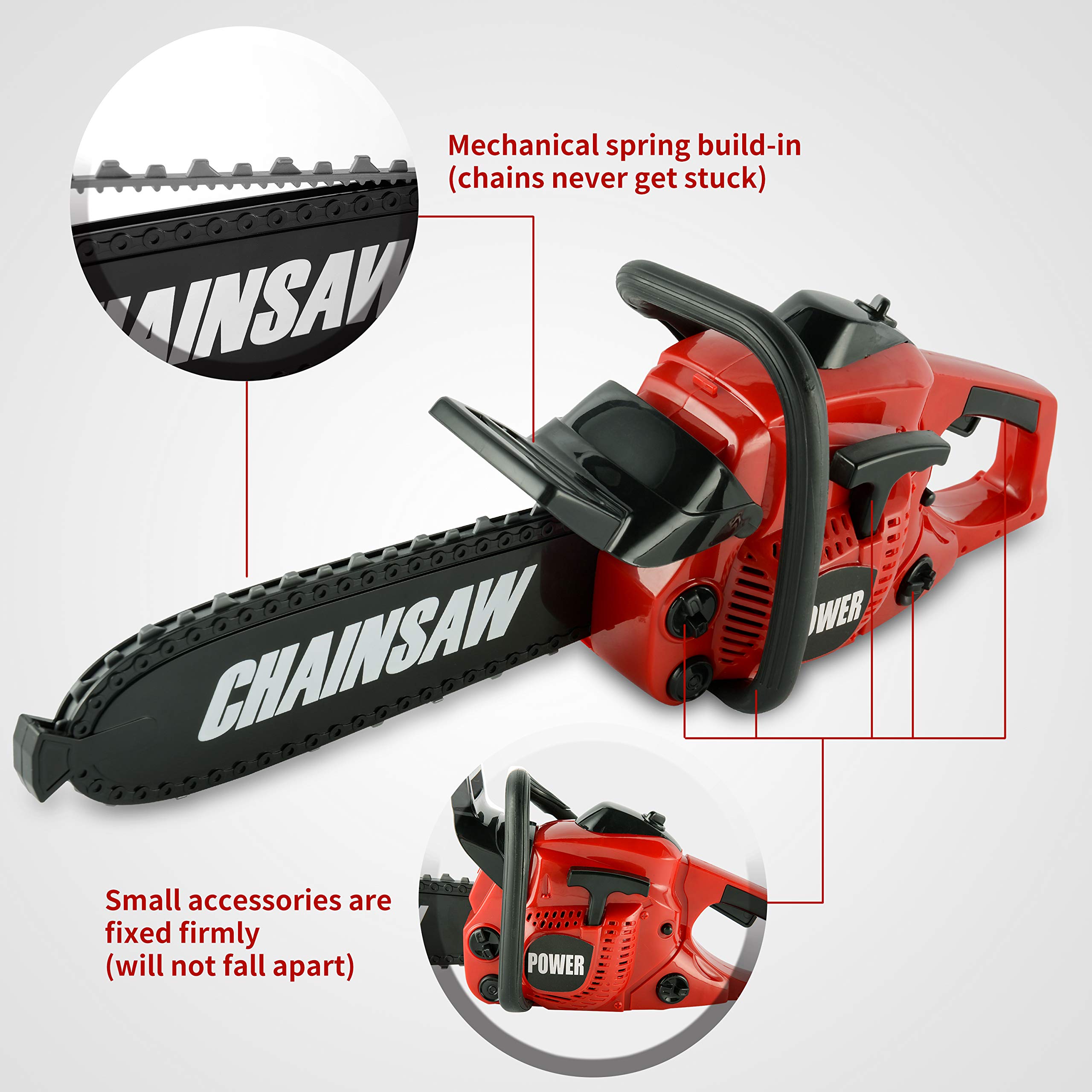 2 Pack Kids Garden Toy Set - Realistic Toy Leaf Blower & Toy Chainsaw with Light & Sound Effects | Outdoor Pretend Play Tools for Toddlers & Children | Perfect for Backyard Adventures, Role Play & Imaginative Outdoor Games