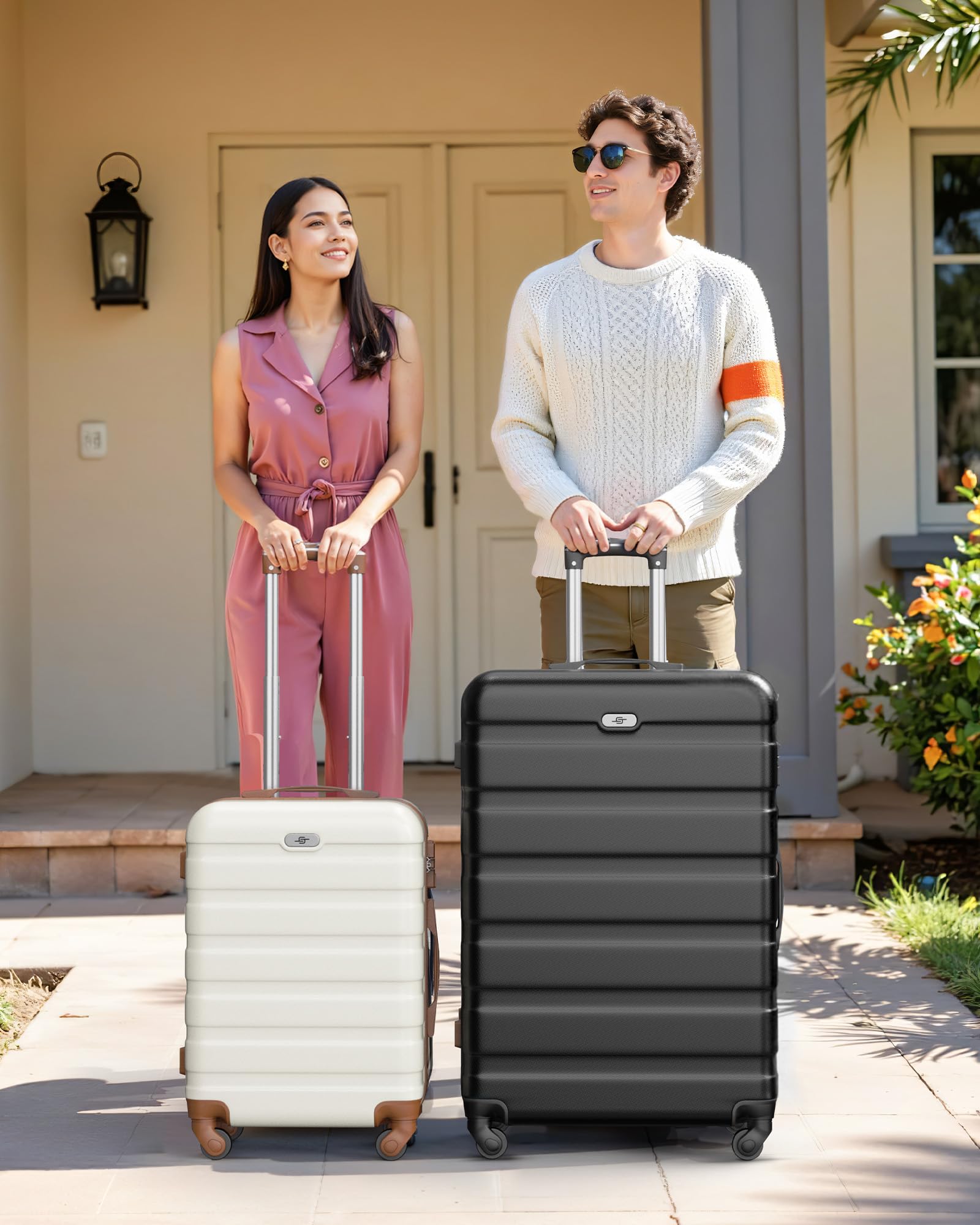Suitour 2-Piece Lightweight Luggage Set with 360° Spinner Wheels - 19 & 27 Inch Carry On & Checked Suitcases for Travel, Business Trips & Vacations | Durable Hardshell Luggage with TSA Lock