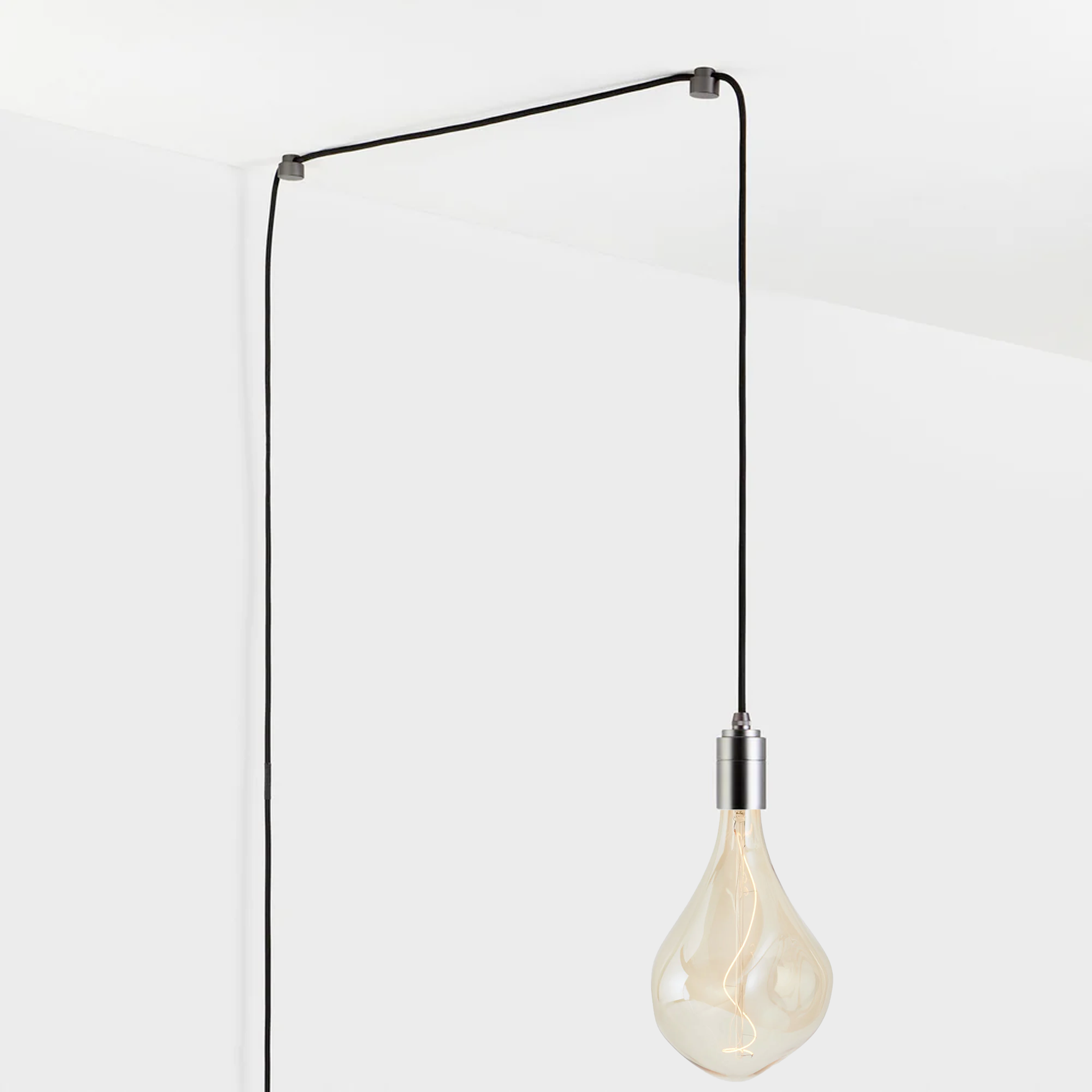 Voronoi III Plug In Pendant Light - Modern Graphite Finish Wall Sconce for Bedroom, Living Room & Hallway Lighting