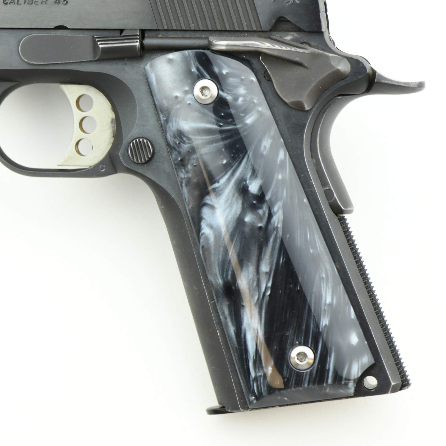 Premium Pearl 1911 Grips for Full Size, Commander & Government Models - Ambidextrous Safety - Made in USA - Perfect for Competitive Shooting & Concealed Carry