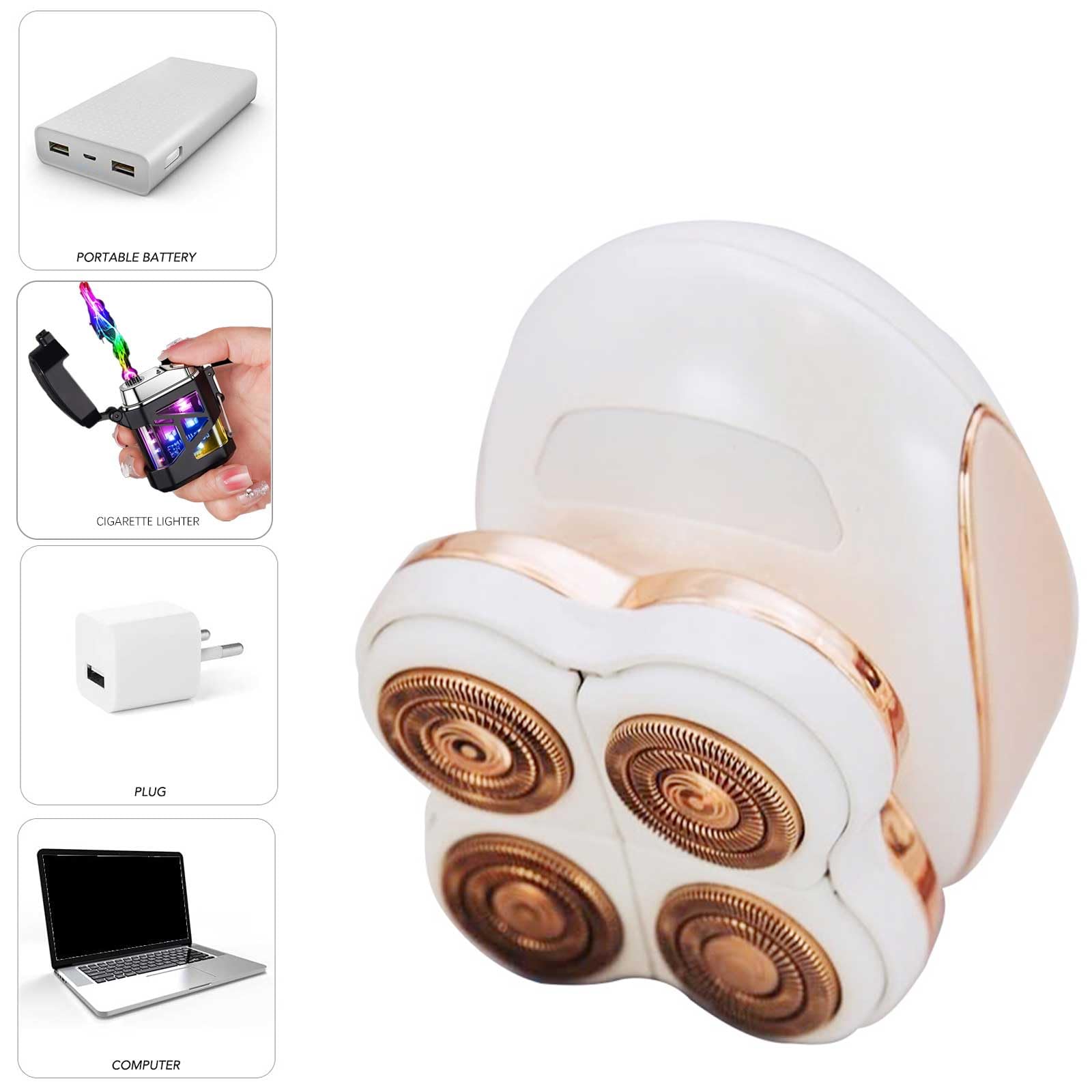 Yuehuam Women's Electric Shaver - Cordless Painless Hair Removal Device with LED Light for Legs, Face, Bikini & Pubic Area | Rechargeable Bikini Trimmer & Body Groomer for Smooth Skin at Home or Travel