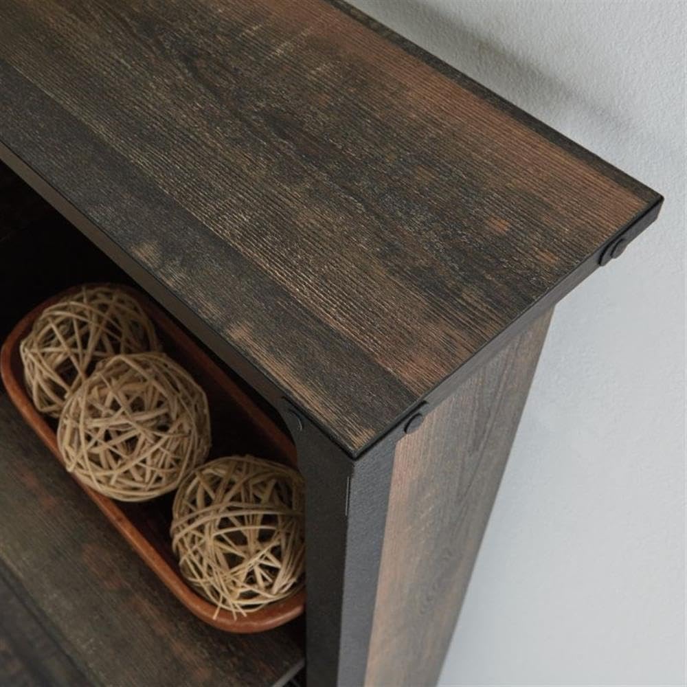 UrbanPro Engineered Wood Computer Hutch in Carbon Oak Finish - Home Office Desk Organizer with Storage Shelves for Study, Workstation & Small Space Organization