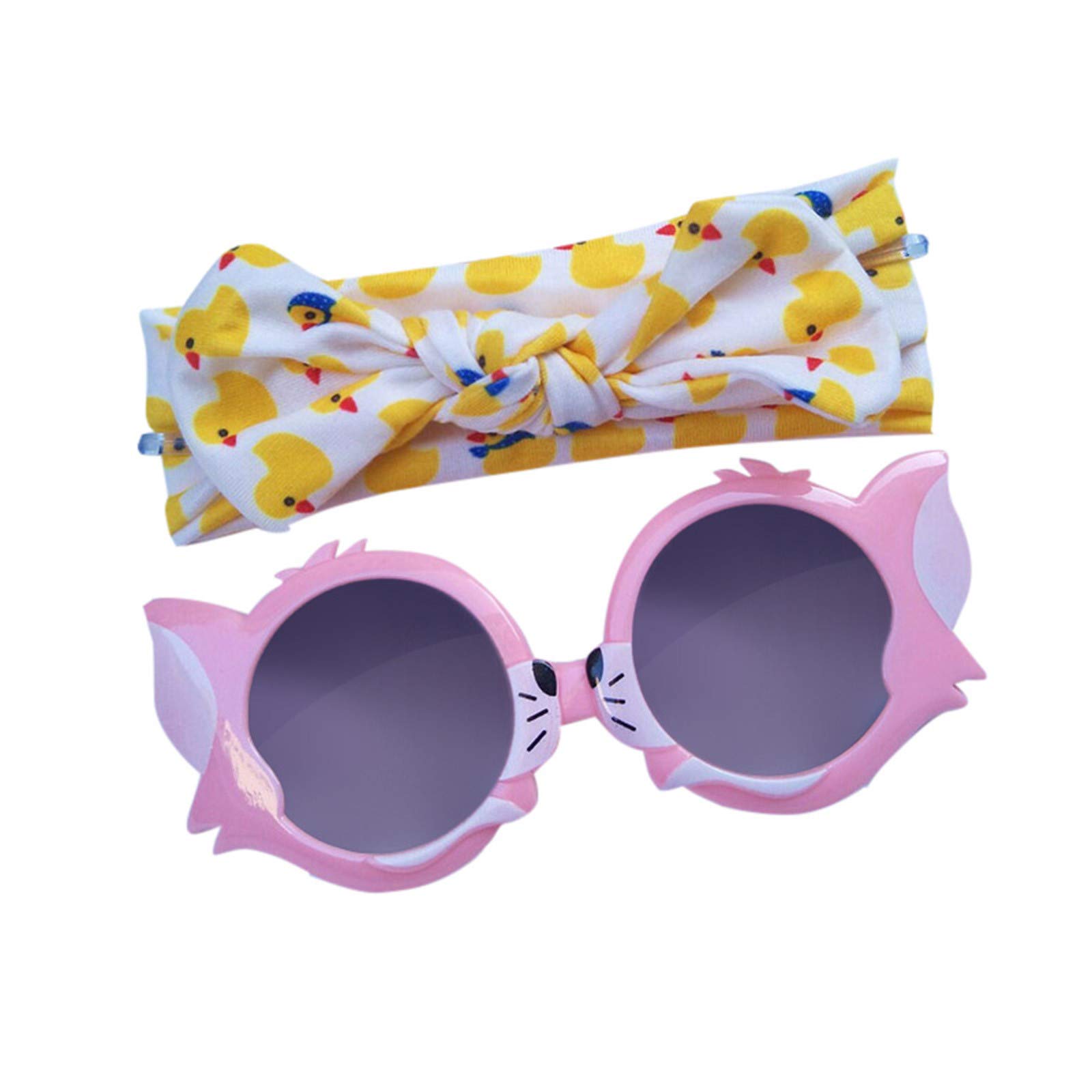 Jshuang Baby Toddler Sunglasses with Cute Bunny Ears & Headband - UV Protection for 0-2 Year Old Boys & Girls - Perfect for Outdoor Play, Beach, and Sunny Day Protection