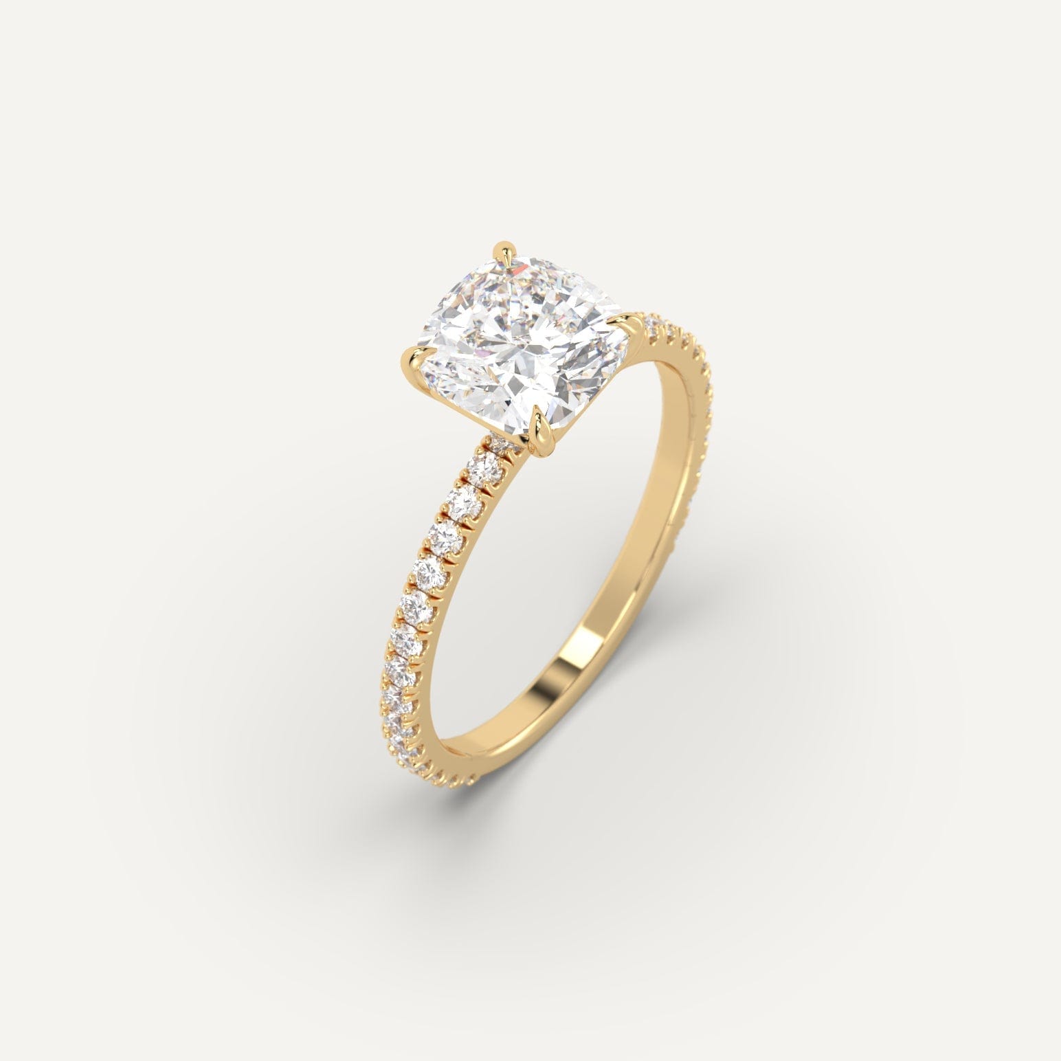2 Carat Cushion Cut Diamond Engagement Ring - 14K White Gold Solitaire Wedding Band for Women - Perfect for Proposals, Anniversaries & Special Occasions