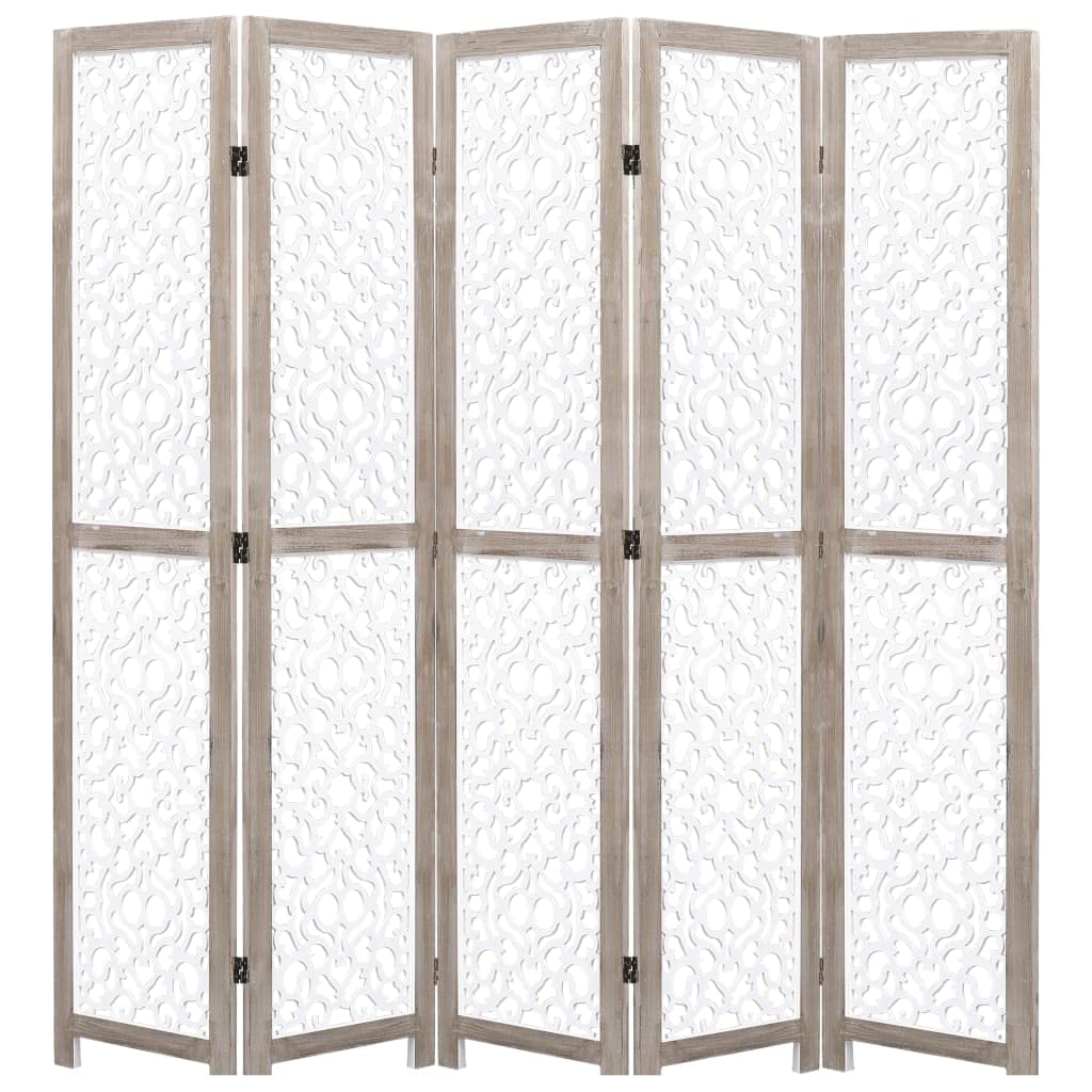 CHARMMA 5-Panel White Room Divider Screen - 68.9