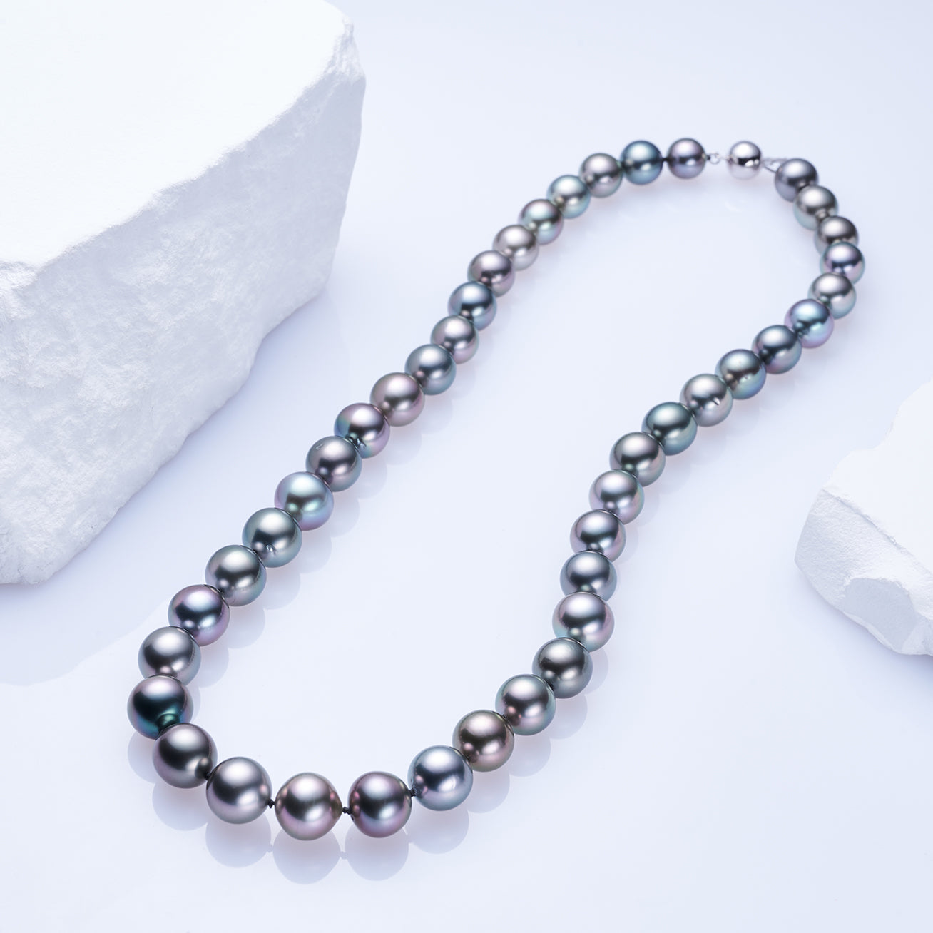 18K Solid Gold Aurora Tahitian Pearl Necklace - Elegant Peacock Design Jewelry for Women | Perfect for Weddings, Parties & Special Occasions