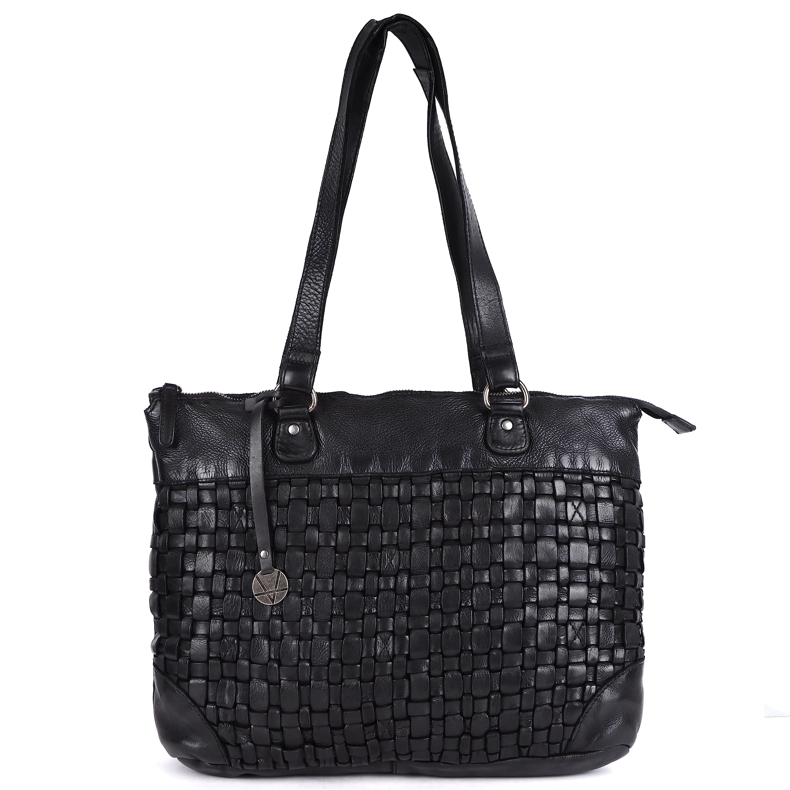 Genuine Leather Women's Tote Handbag - Stylish Satchel Purse with Top Handle & Shoulder Strap for Work, Travel & Everyday Use