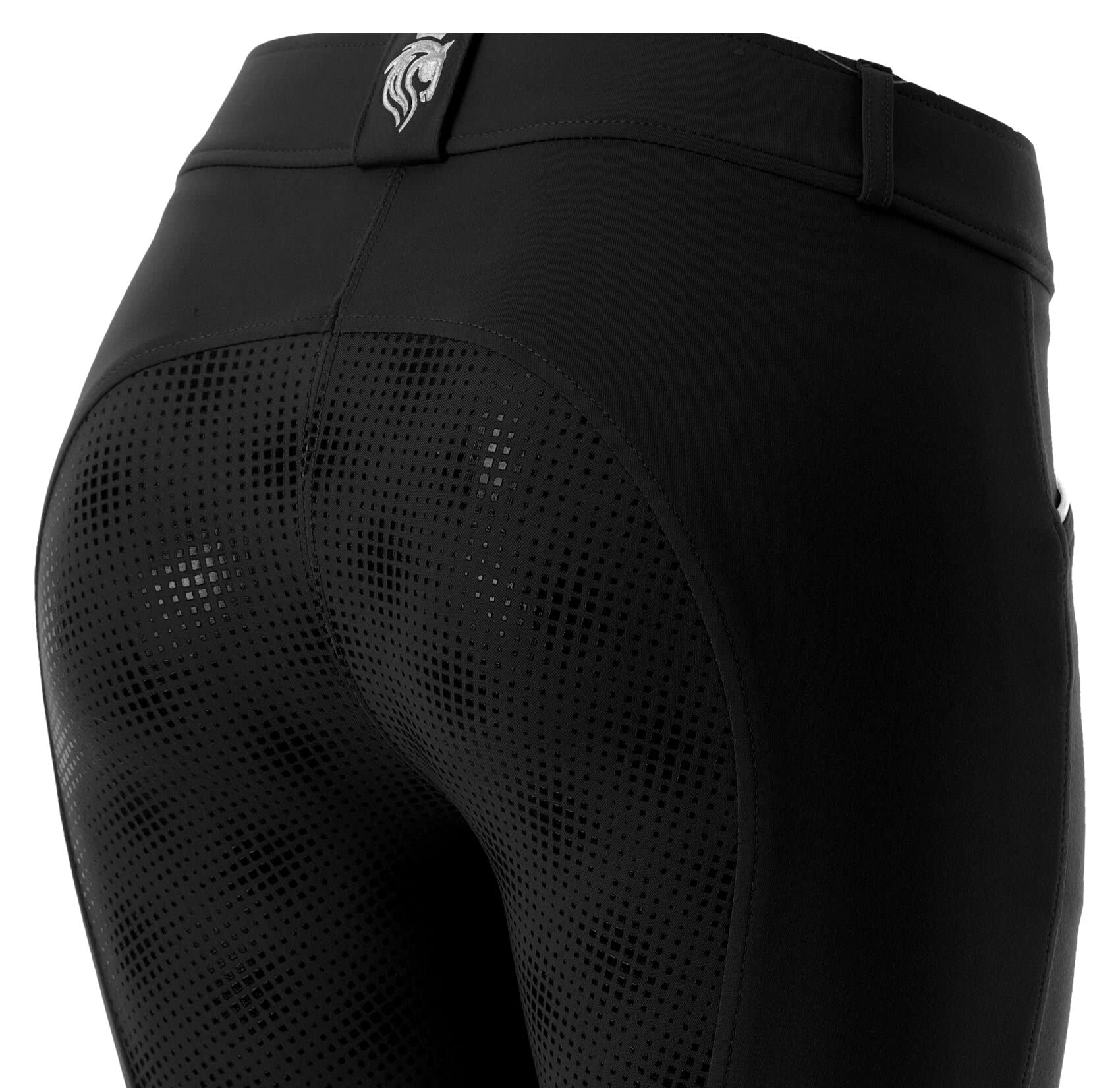Equinavia Astrid Women's Silicone Full Seat Breeches - Mid Rise Equestrian Riding Pants with Phone Pockets for Horseback Riding & Training
