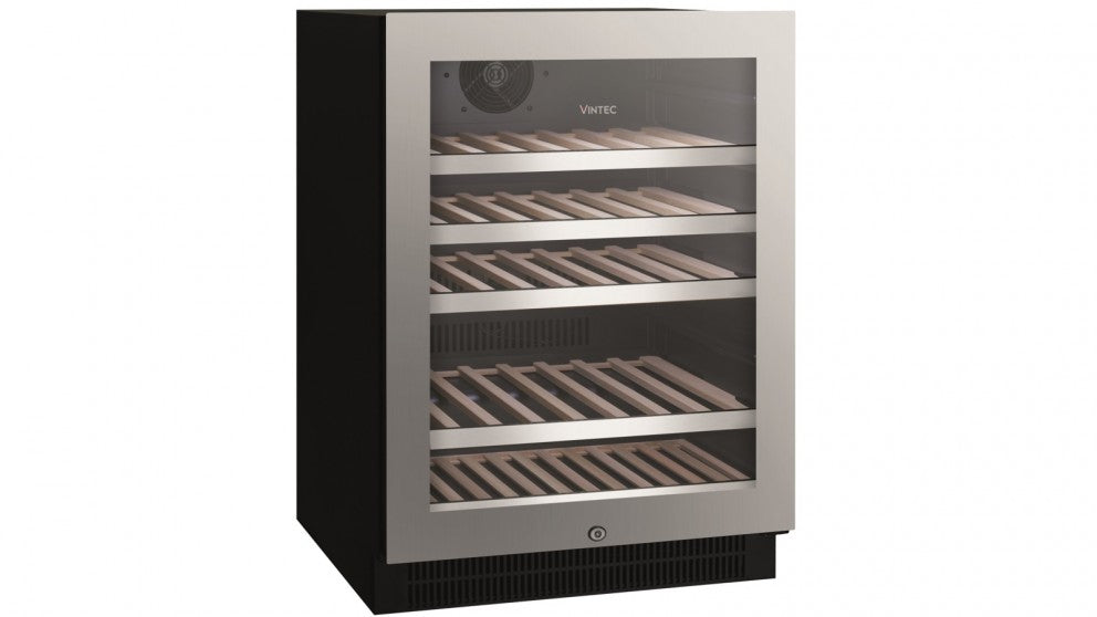 Vintec 50 Bottle Single Zone Wine Cooler Refrigerator - Stainless Steel Wine Cabinet VWS050SSB for Home, Restaurant & Wine Cellar Storage