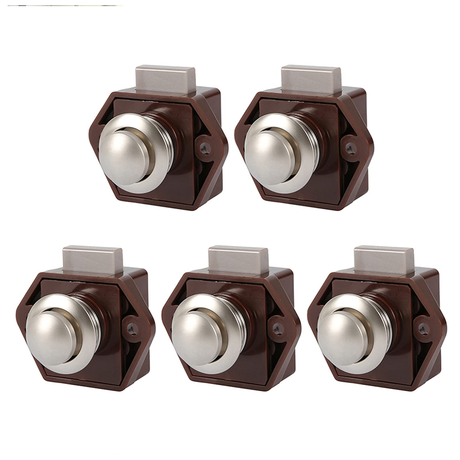 5PCS Push Button Cabinet Locks - Secure Drawer Latches for Camper, Car, Home, Cupboard & Furniture Hardware | Easy Installation & Child Safety
