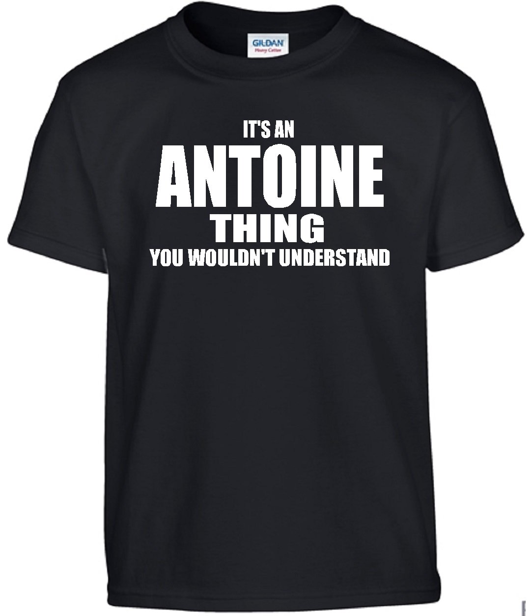 Gildan Antoine Thing Black T-Shirt for Men - Soft Cotton Crew Neck Tee for Casual Wear, Street Style & Everyday Outfits