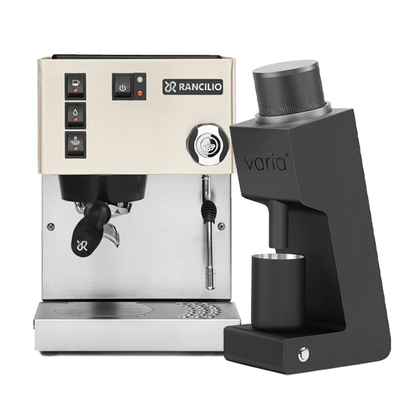 Rancilio Silvia V6 Espresso Machine & Varia VS3 Grinder Bundle - Premium Home Coffee Bar Setup for Latte & Cappuccino Lovers